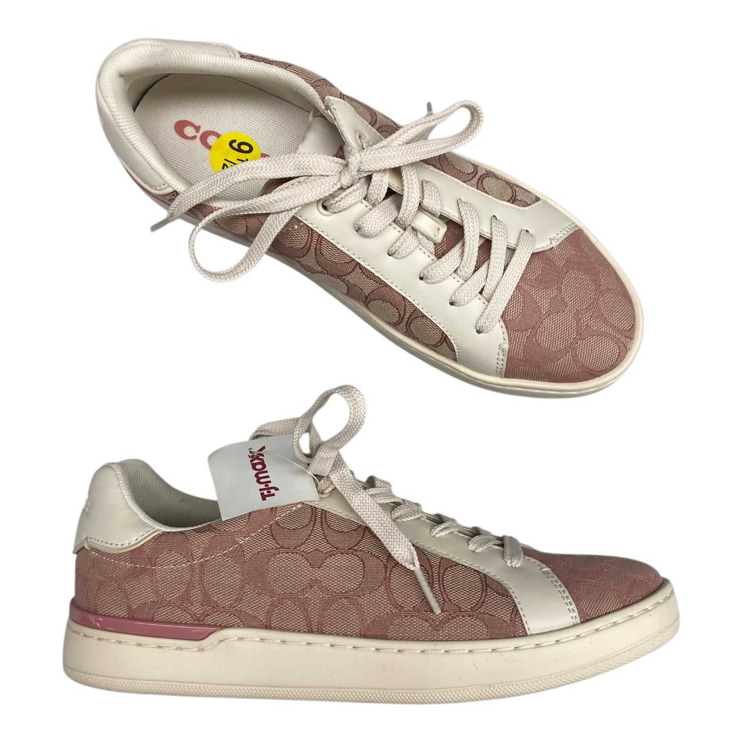 Shoes Designer By Coach In Cream & Pink, Size:9.5