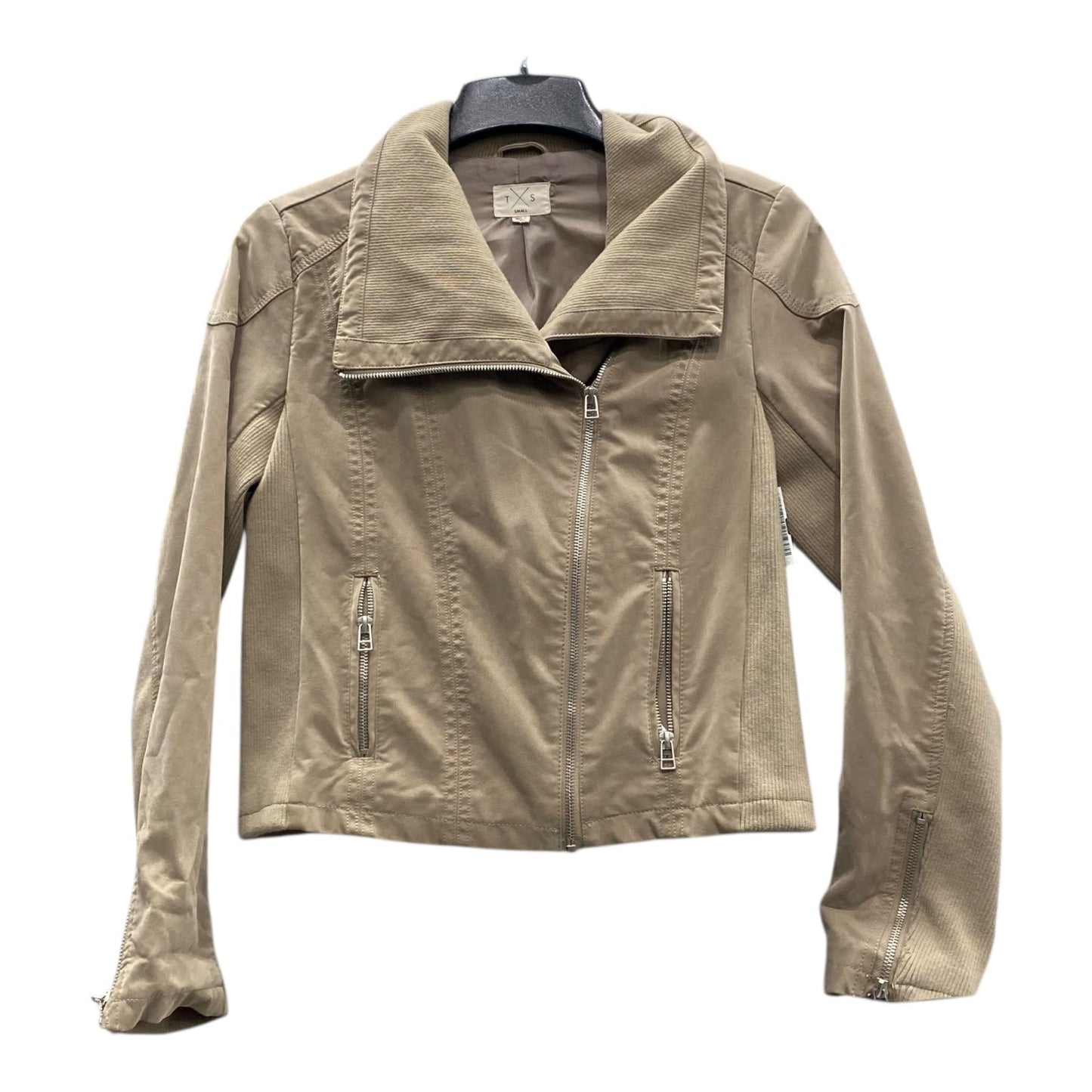 Jacket Moto By txs In Beige, Size:S