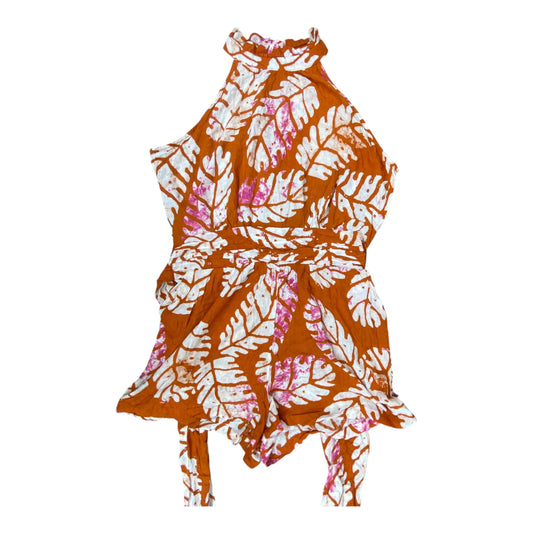 Romper By Nicole Miller In Orange, Size:L