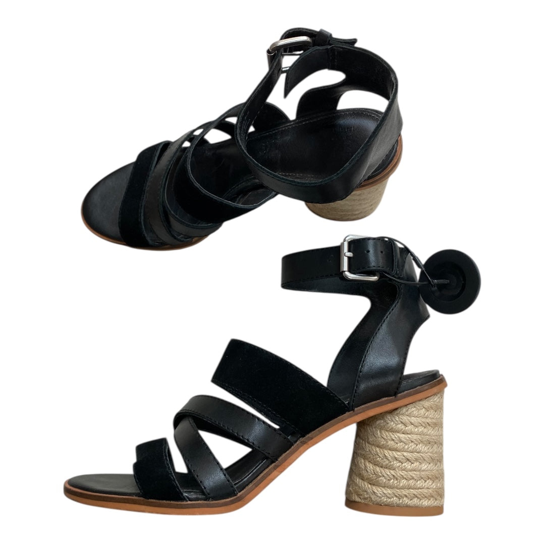 Sandals Heels Block By Frye And Co In Black, Size:8