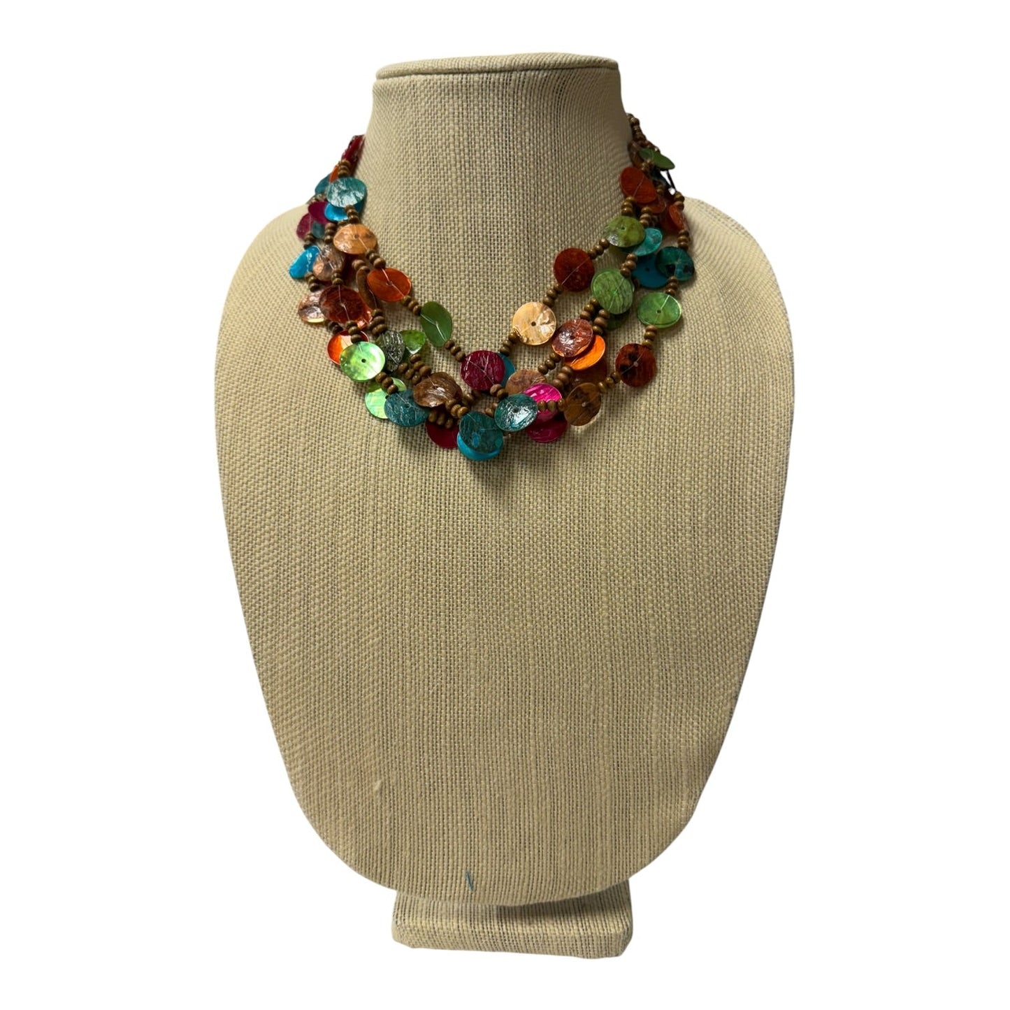 Necklace Layered In Brown