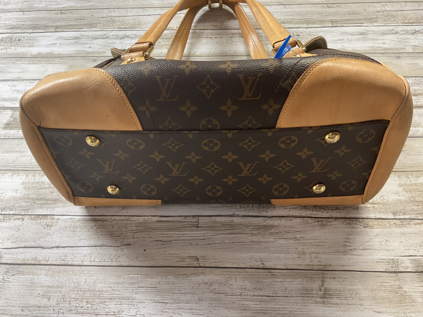 Handbag Luxury Designer By Louis Vuitton In Brown, Size:Large