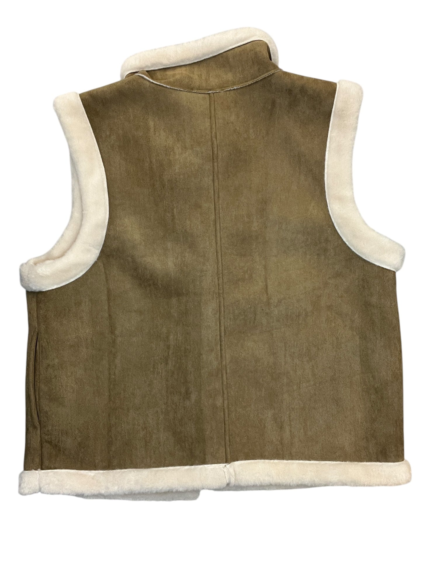 Vest Faux Fur & Sherpa By Lulus In Tan, Size:Xl