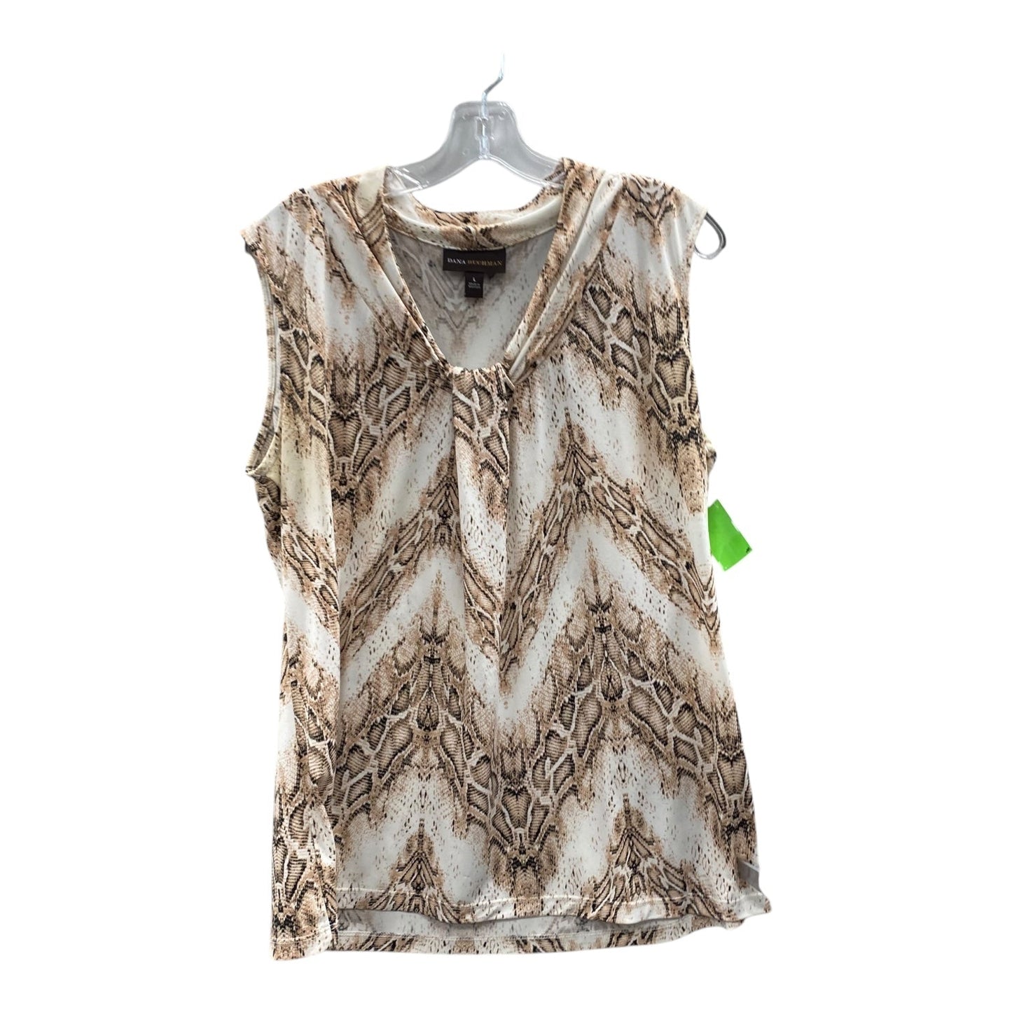 Top Sleeveless By Dana Buchman In Snakeskin Print, Size:L