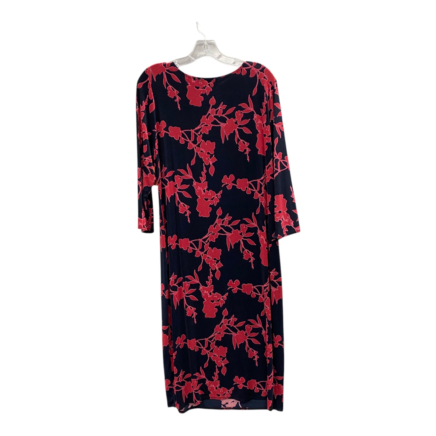 Dress Casual Midi By Chicos In Blue & Red, Size:L