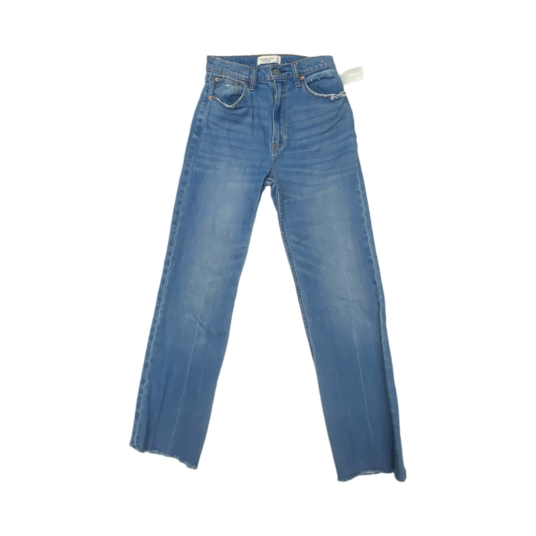 Jeans Straight By Abercrombie And Fitch In Blue, Size:4