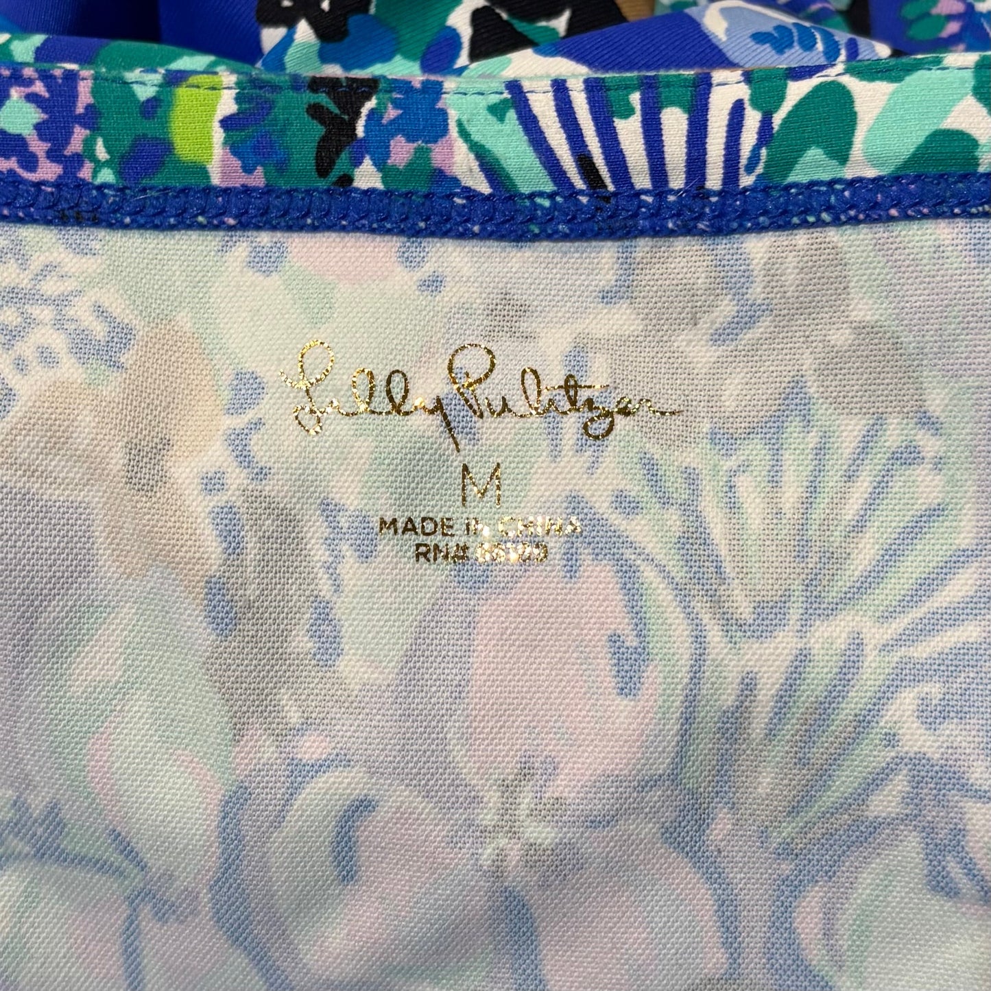 Top 3/4 Sleeve Designer By Lilly Pulitzer In Blue, Size: M