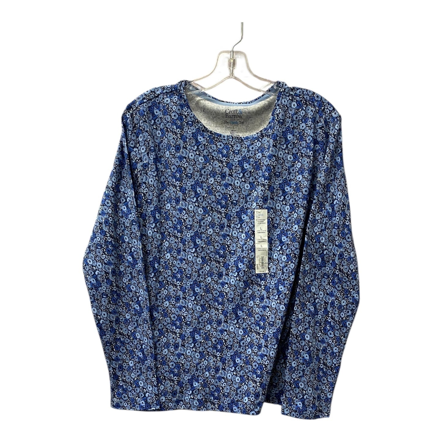 Top Ls Basic By Croft And Barrow In Blue, Size:L