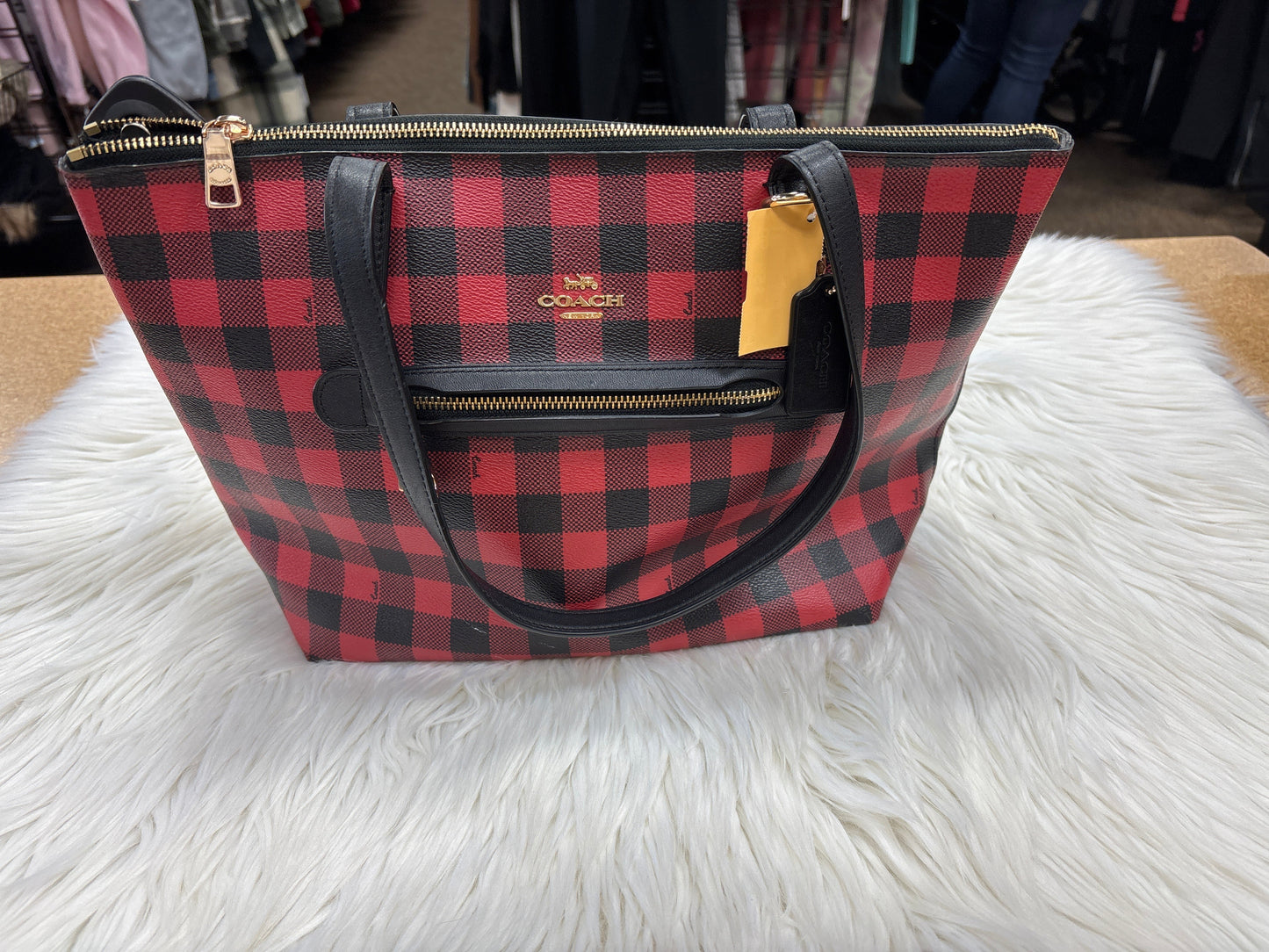 Handbag Designer By Coach In Red, Size:Medium