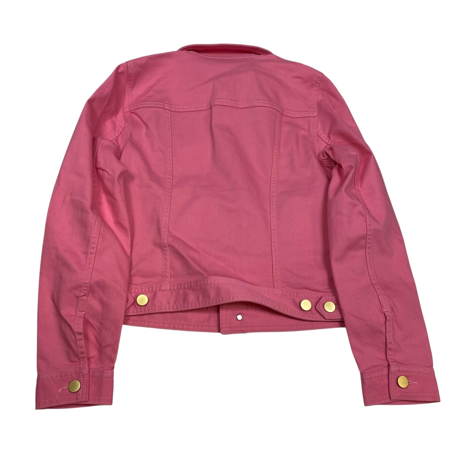 Jacket Denim By Talbots In Pink Denim, Size:S