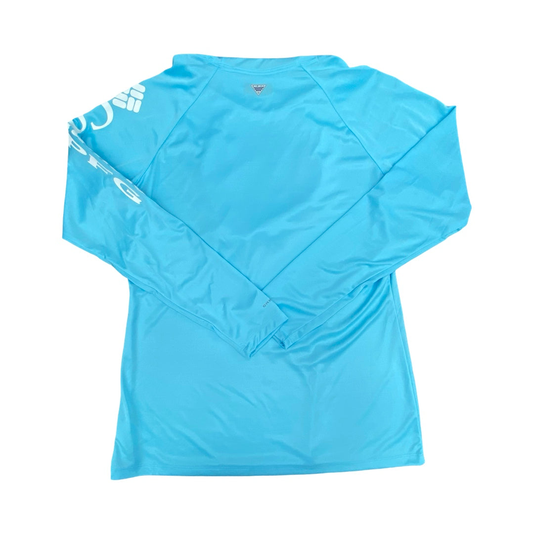Athletic Top Ls Hoodie By Columbia In Blue, Size:M