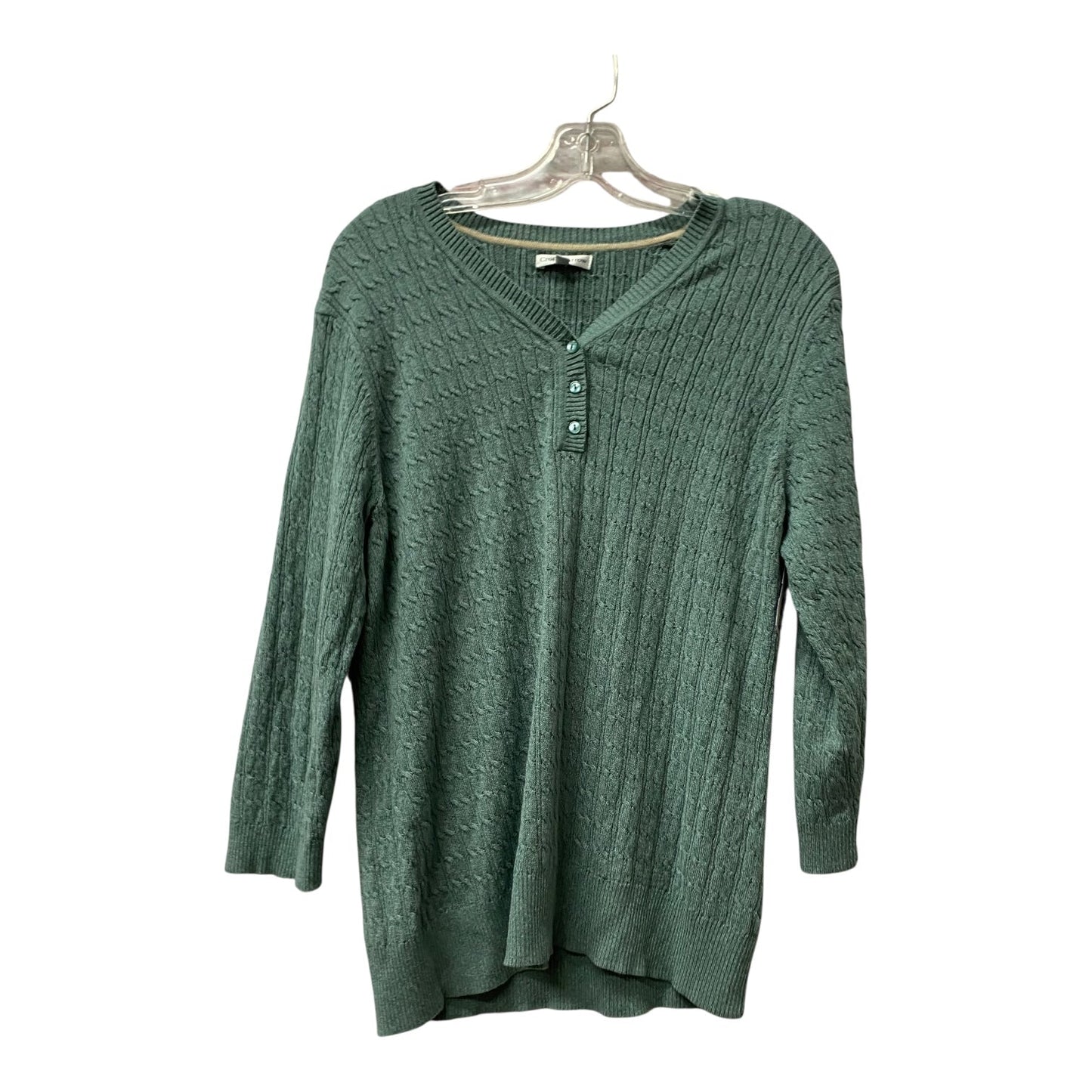 Top 3/4 Sleeve By Croft And Barrow In Green, Size:Xl