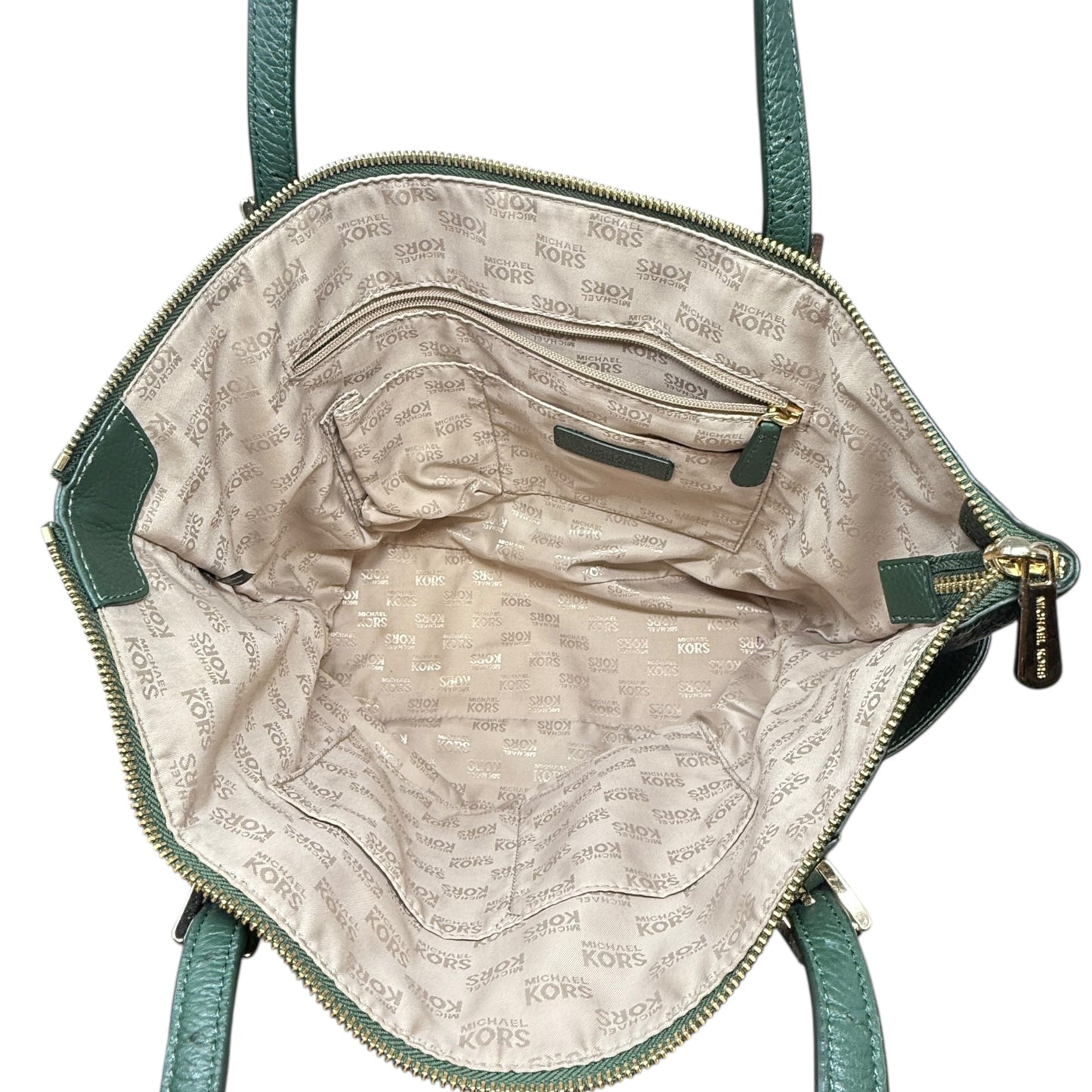 Jet Set Pebbled Leather Top Zip Tote Designer By Michael Kors, Size: Medium