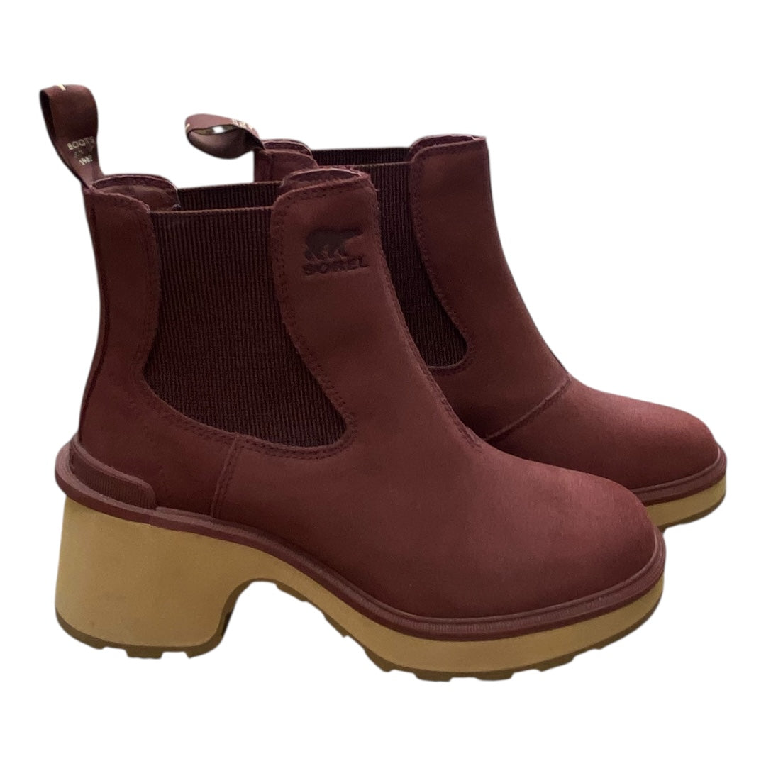 Boots Designer By Sorel In Maroon, Size:7