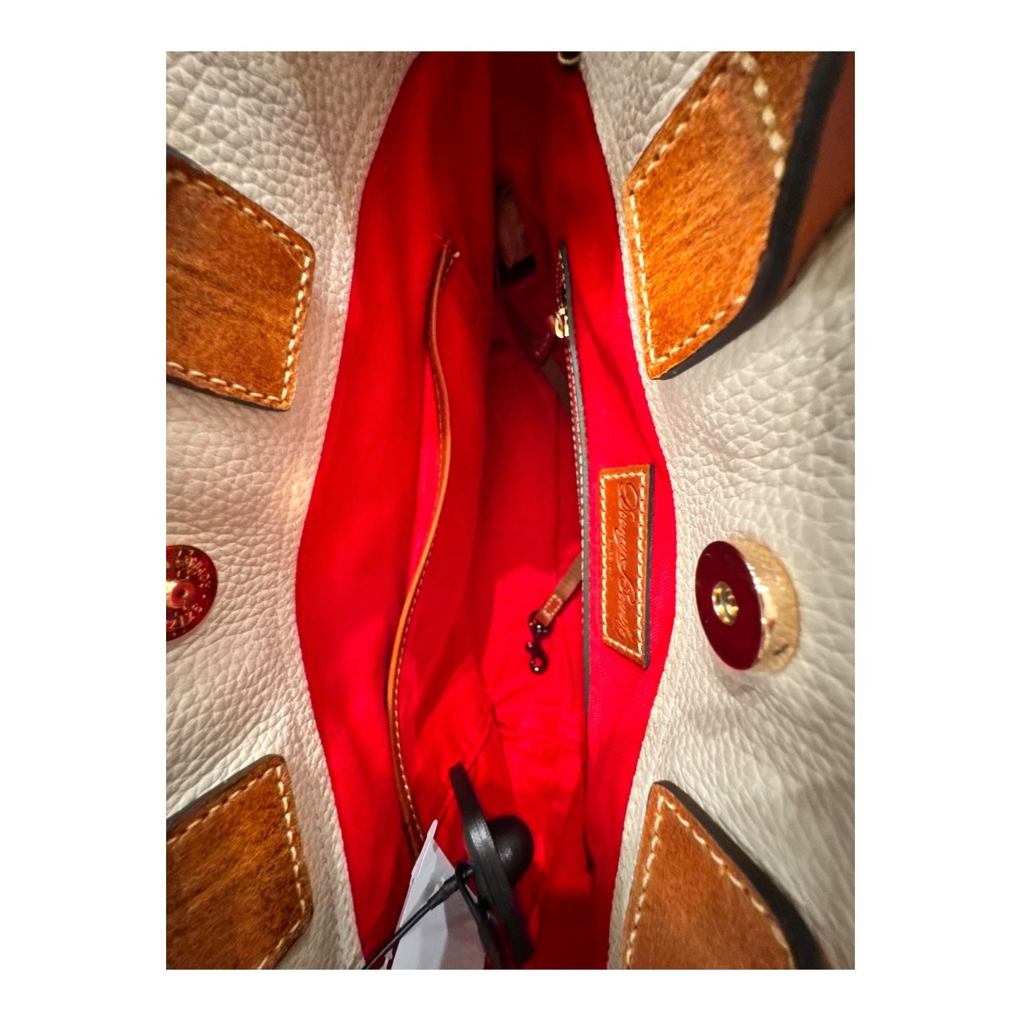 Handbag Designer By Dooney And Bourke In Cream, Size:Medium