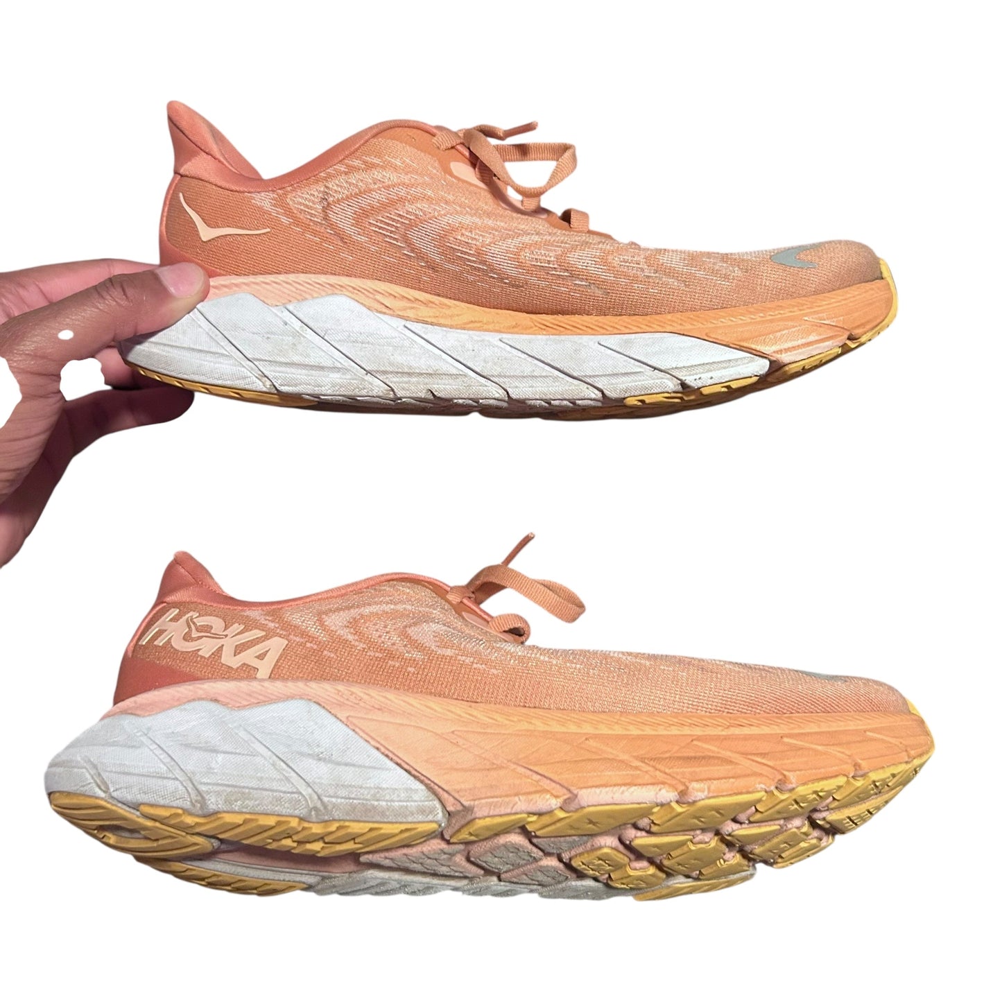 Shoes Sneakers By Hoka In Orange, Size: 7.5