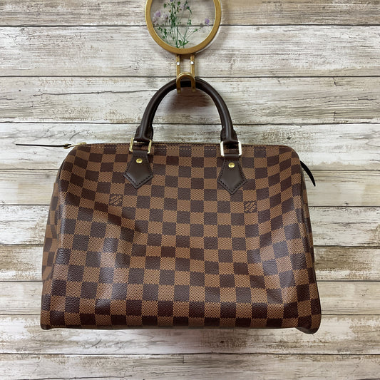 Handbag Luxury Designer By Louis Vuitton In Brown, Size:Small