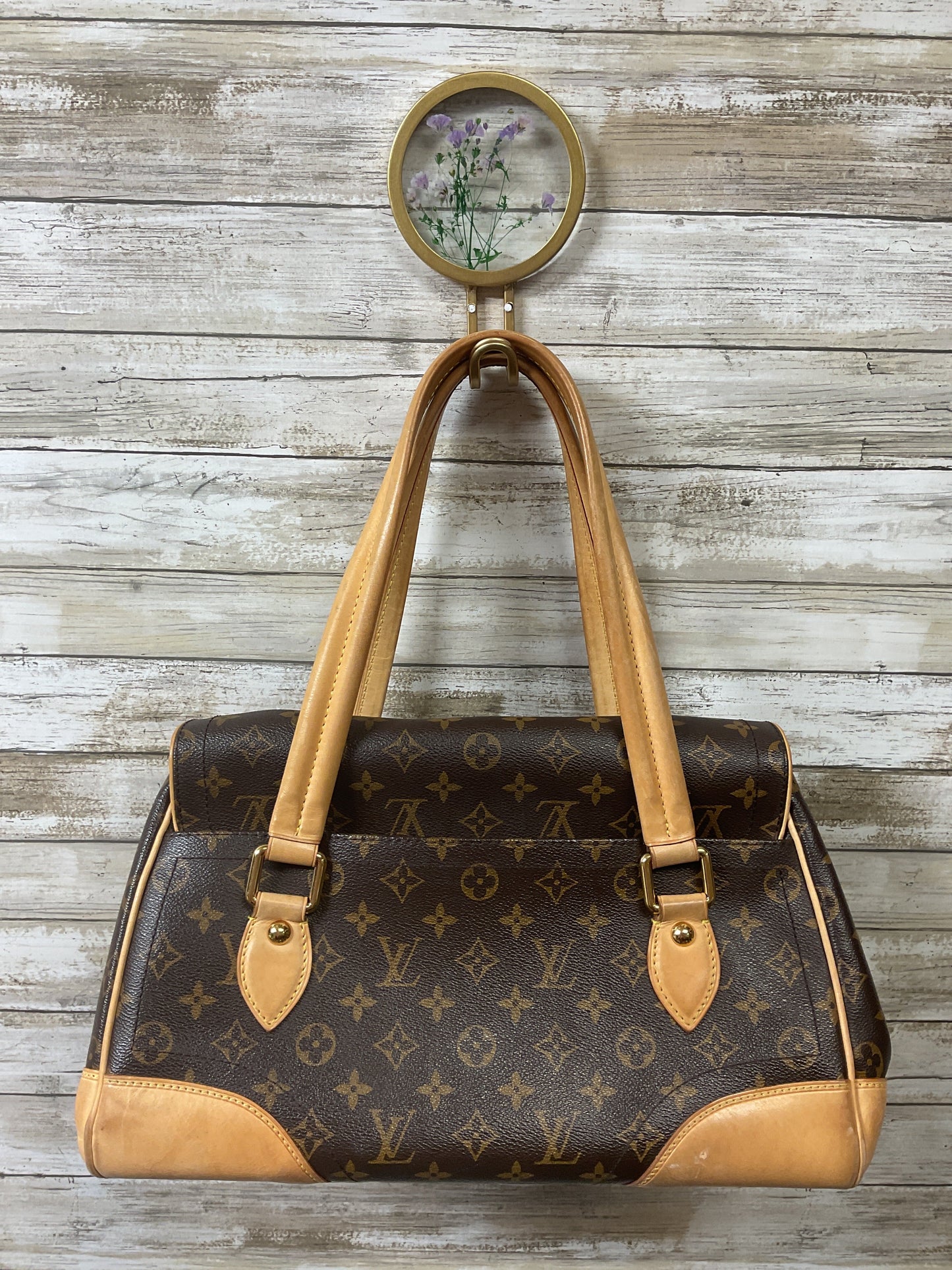 Handbag Luxury Designer By Louis Vuitton In Brown, Size:Large