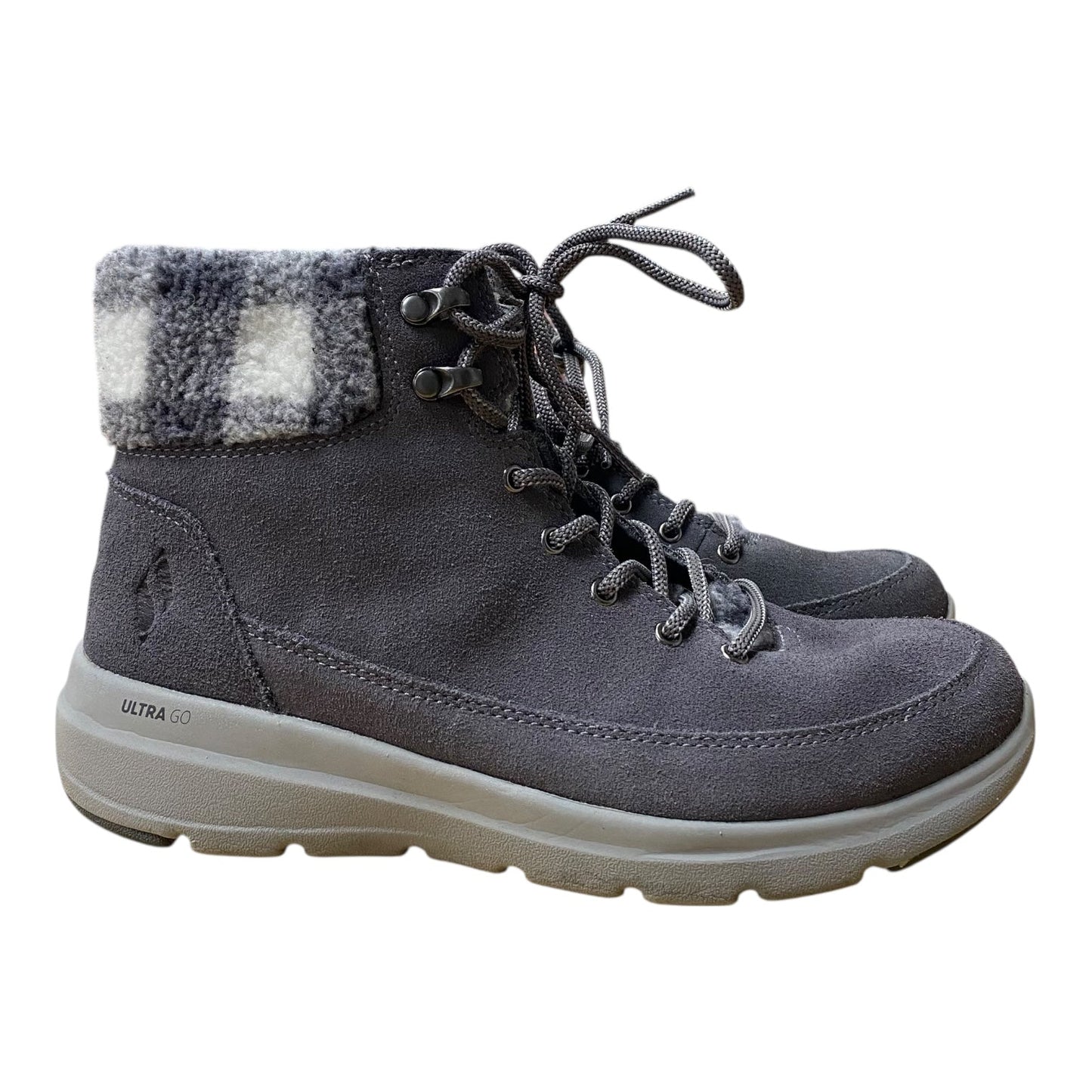 Boots Ankle Flats By Skechers In Grey, Size:8