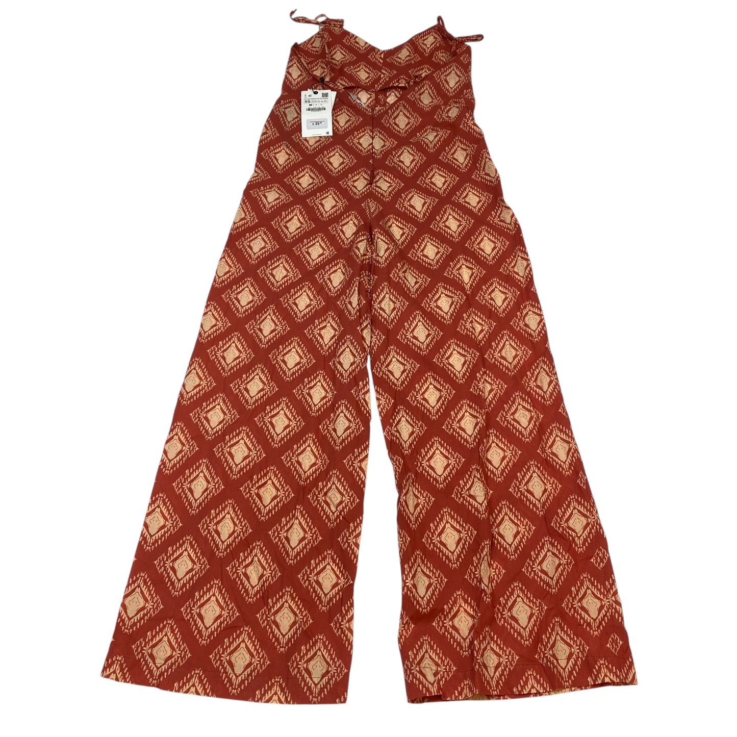 Jumpsuit By Zara In Orange & Tan, Size:Xs