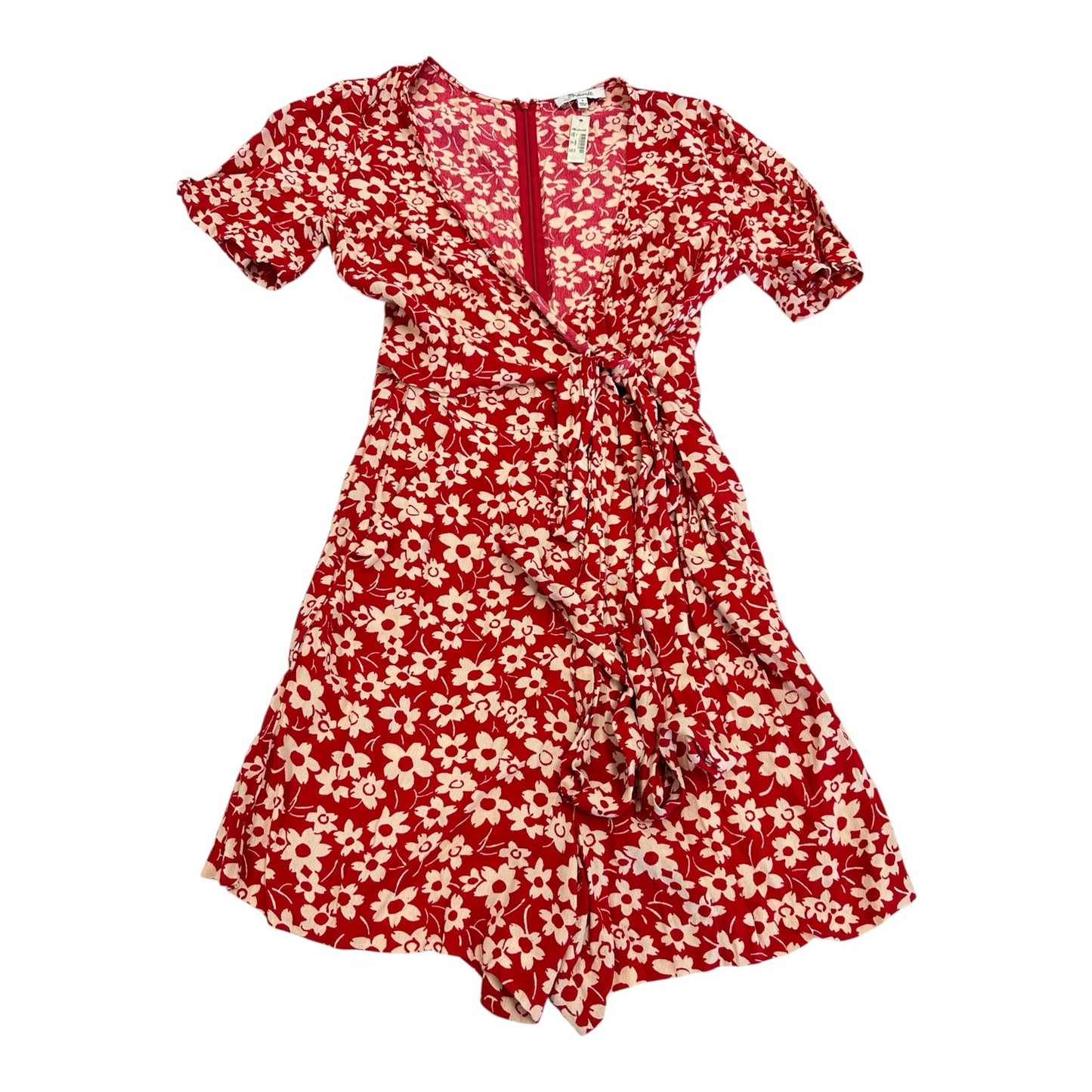 Romper By Madewell In Red & Tan, Size:S