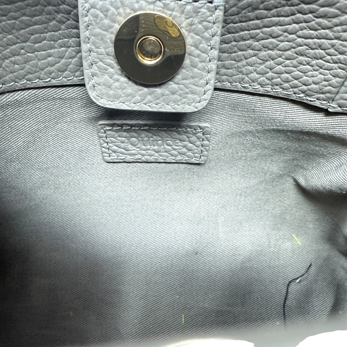 Italian Leather Trapeze Crossbody Bag By Quince, Size: Small