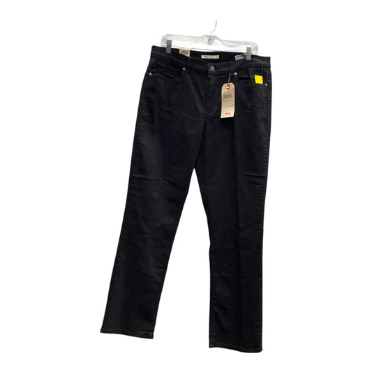 Jeans Straight By Levis In Black, Size:14