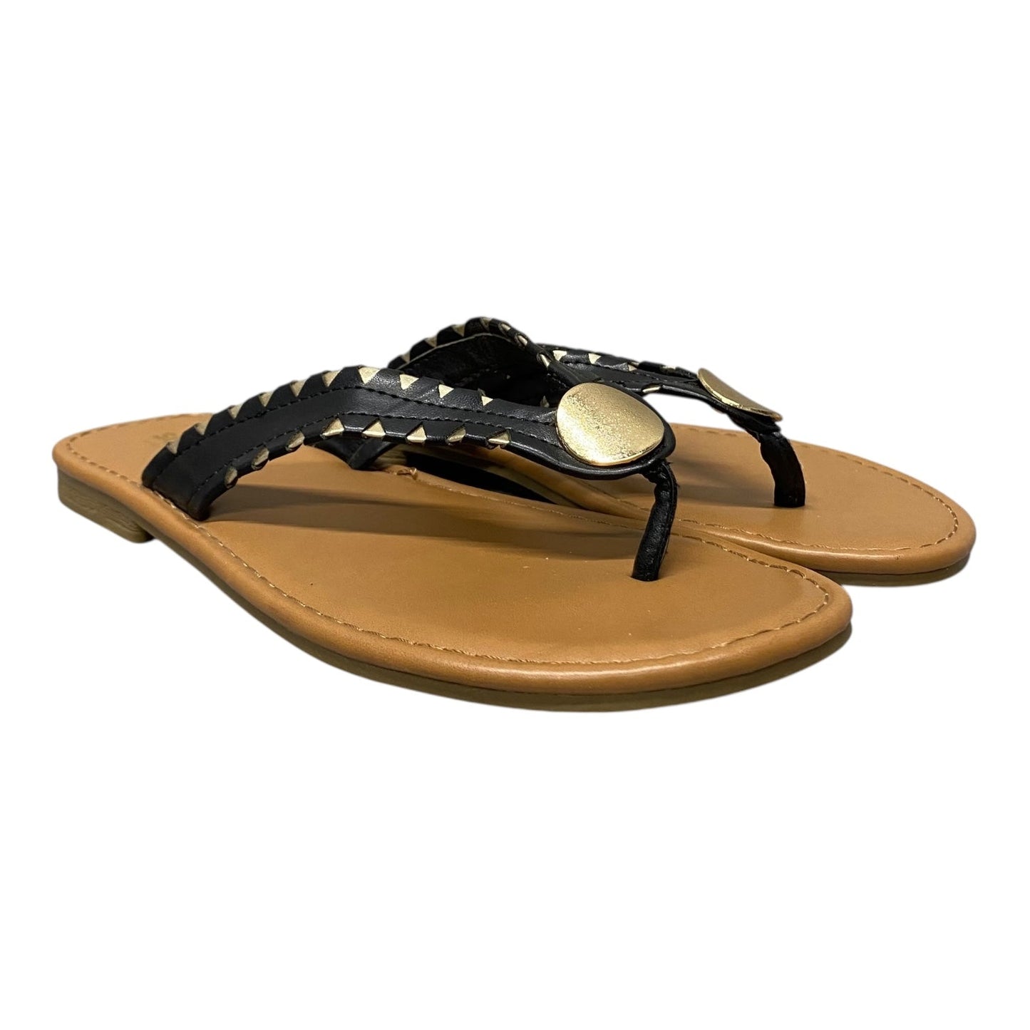 Sandals Flip Flops By Sonoma In Black, Size:7