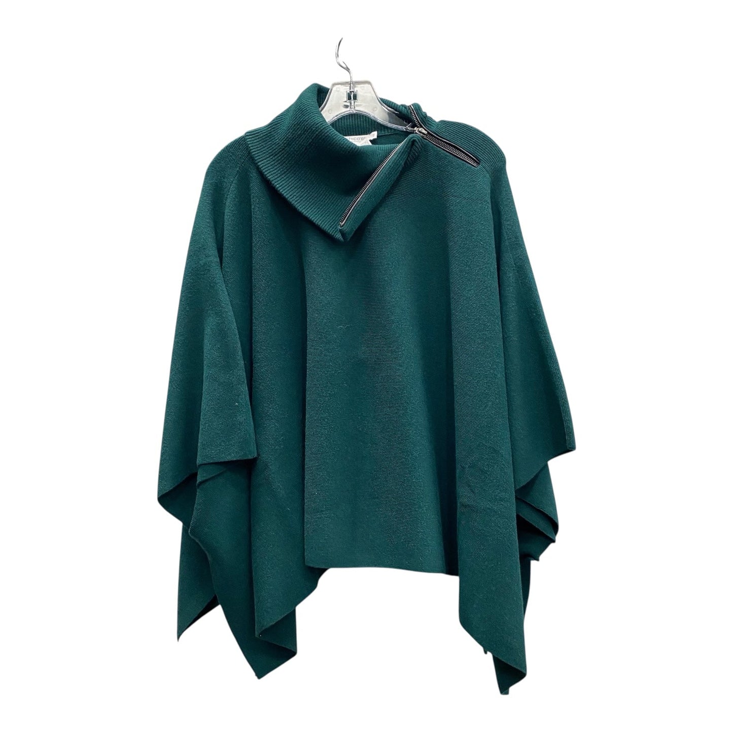 Poncho By Chicos In Green, Size:S