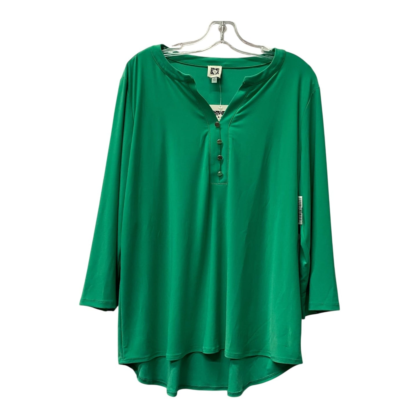 Top Ls By Anne Klein In Green, Size:1X