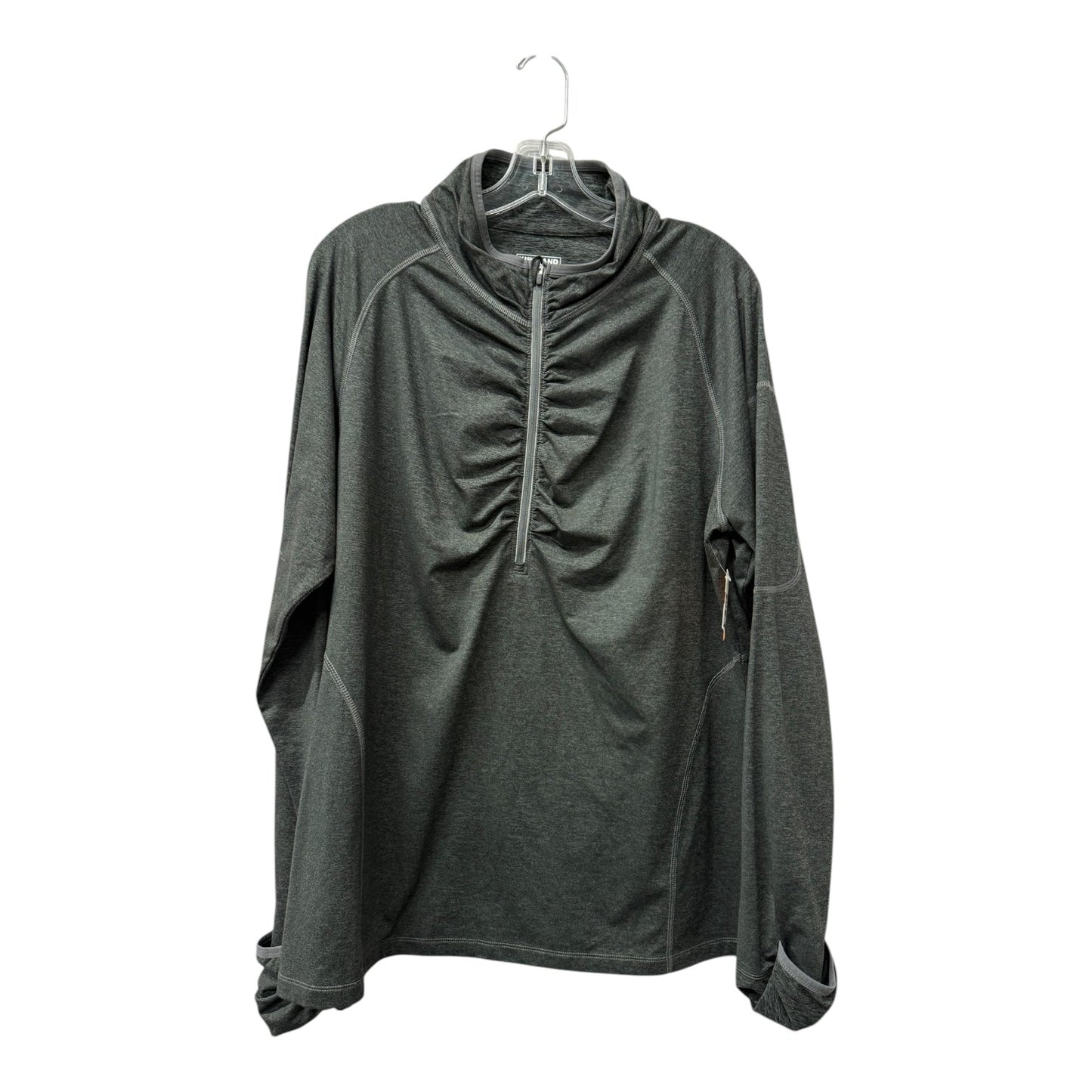 Athletic Top Ls Collar By Kirkland In Grey, Size:1X