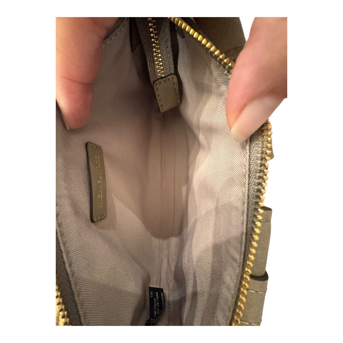 Handbag Designer By Michael Kors In Taupe, Size: Extra Small