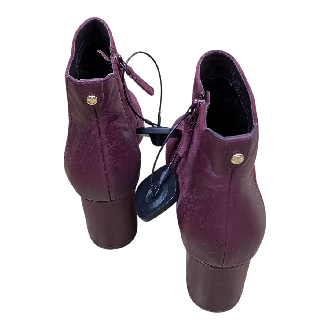Boots Ankle Heels By Cole-Haan In Purple, Size:7.5