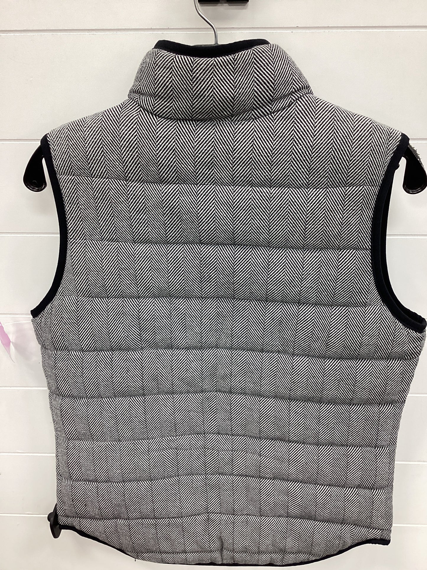 Vest Puffer & Quilted By Merona In Black & Cream, Size:M