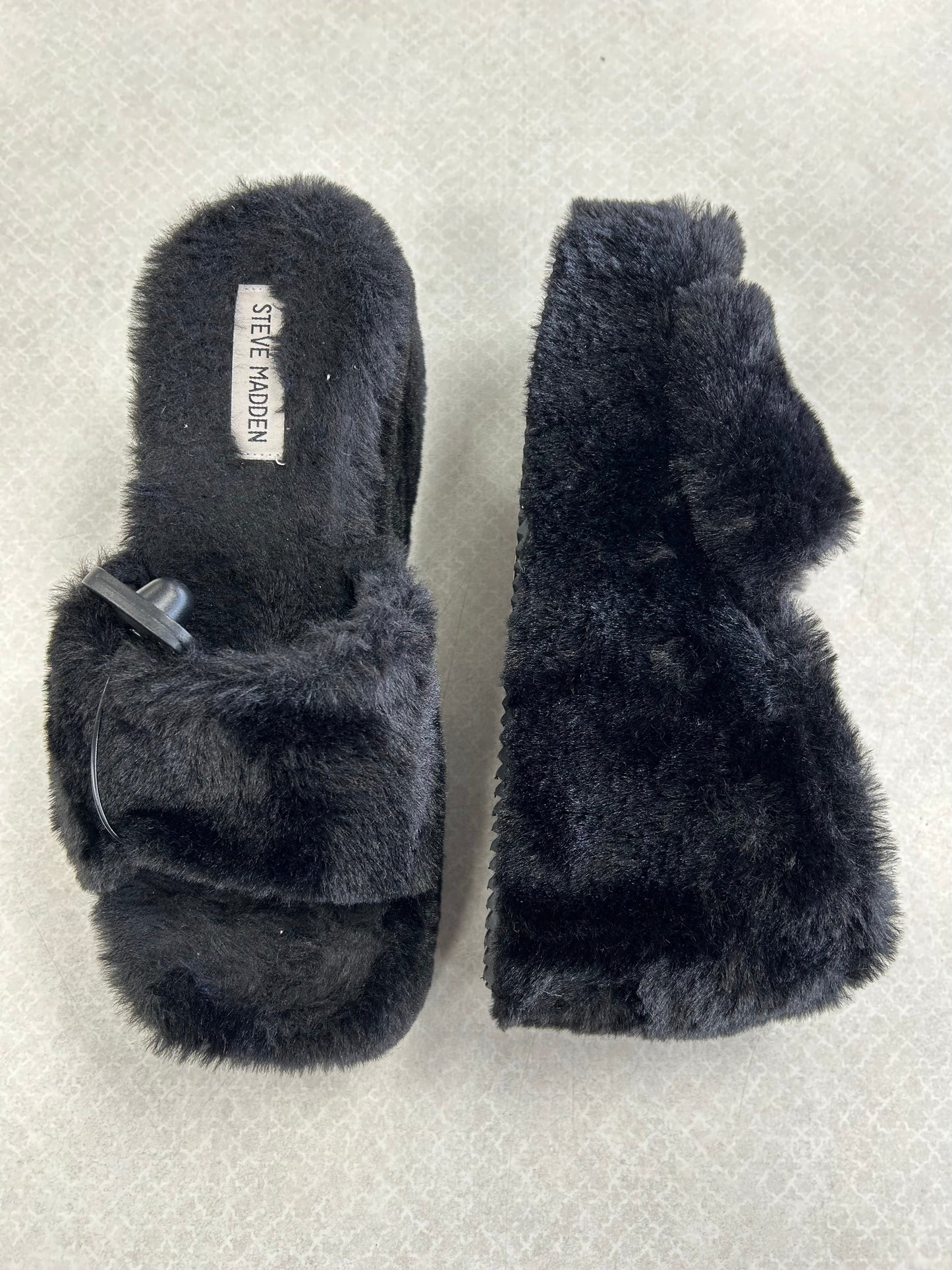 Sandals Heels Platform By Steve Madden In Black, Size:9