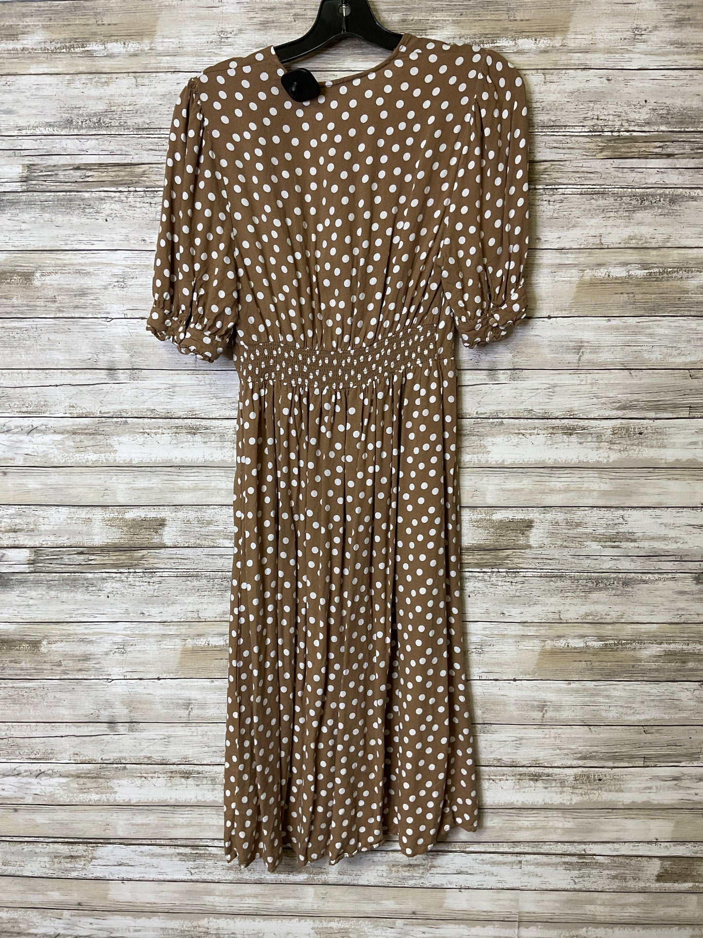 Dress Casual Midi By Time And Tru In Polkadot Pattern, Size:S
