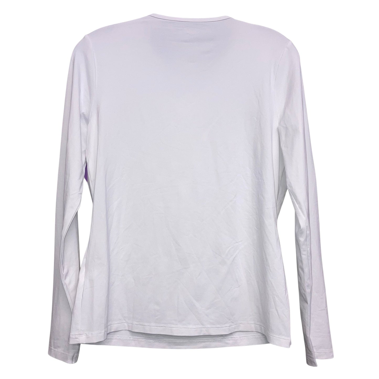 Athletic Top Ls Crewneck By Lands End In White, Size:S