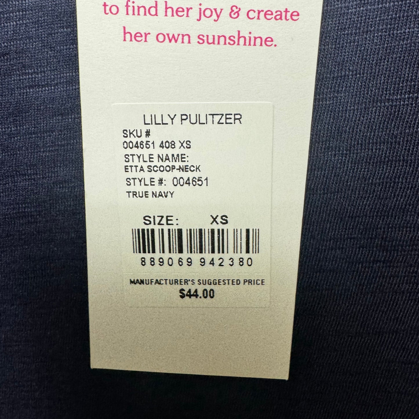 Etta Scoop-Neck Top Designer By Lilly Pulitzer In True Navy, Size: XS