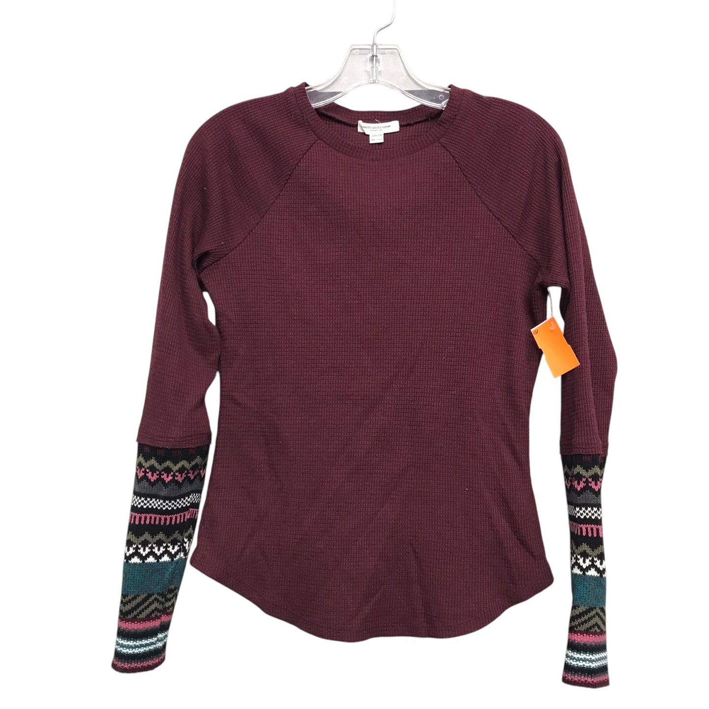 Top Ls By Beachlunchlounge In Maroon, Size:Xs