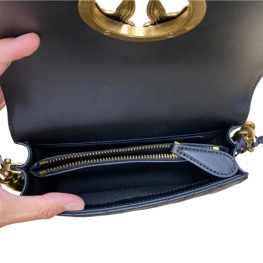 Handbag Designer By PINKO In Black & Gold, Size:Small
