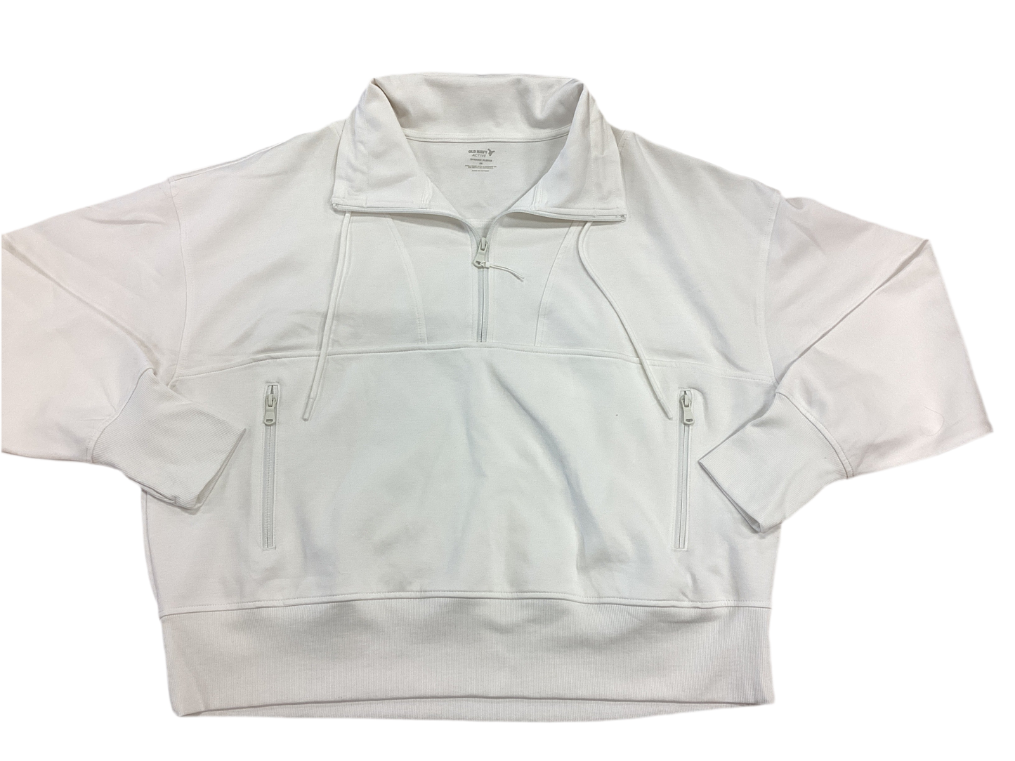Athletic Top Ls Collar By Old Navy In White, Size:2X