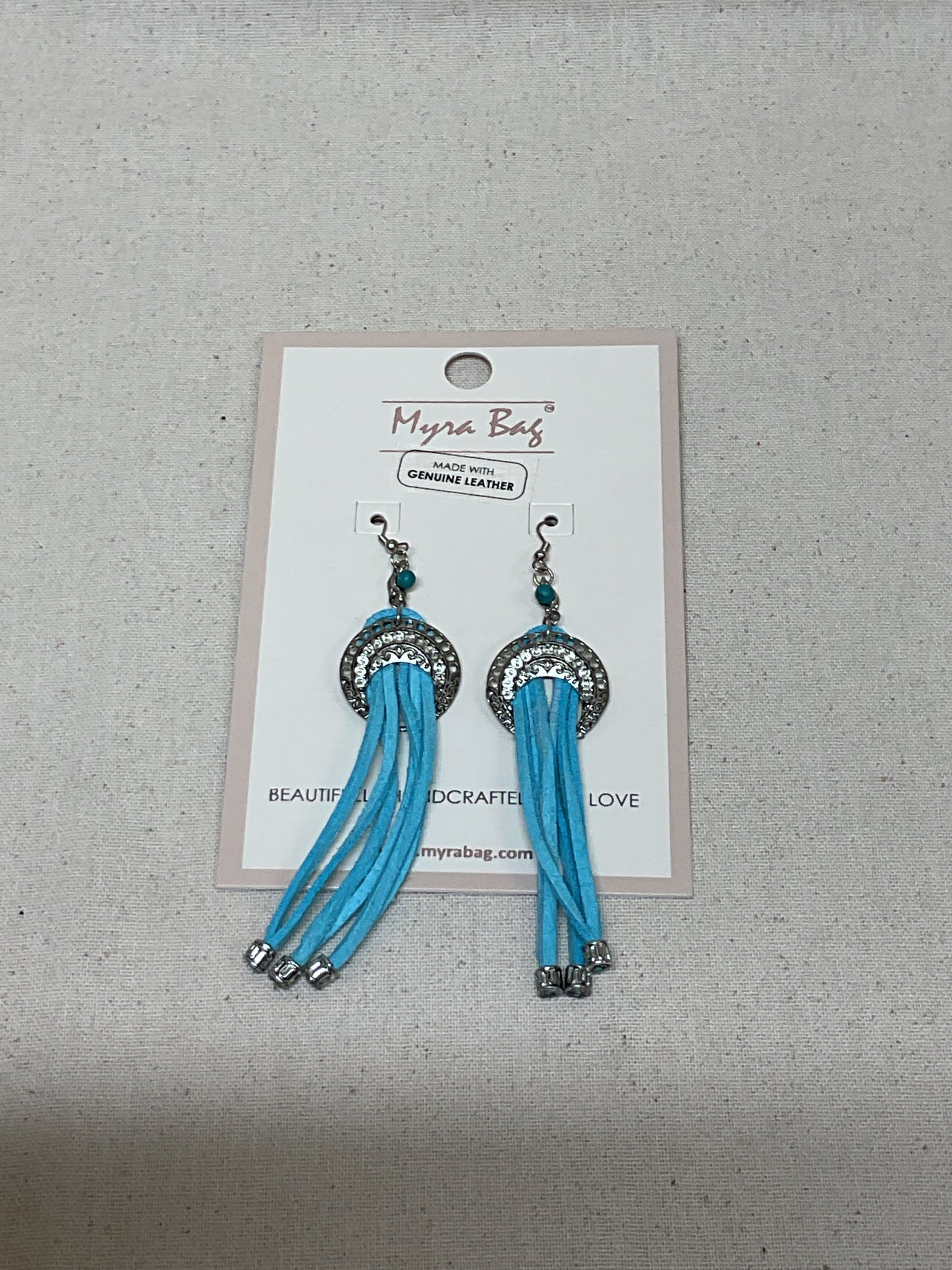 Earrings Statement By Myra In Blue & Silver