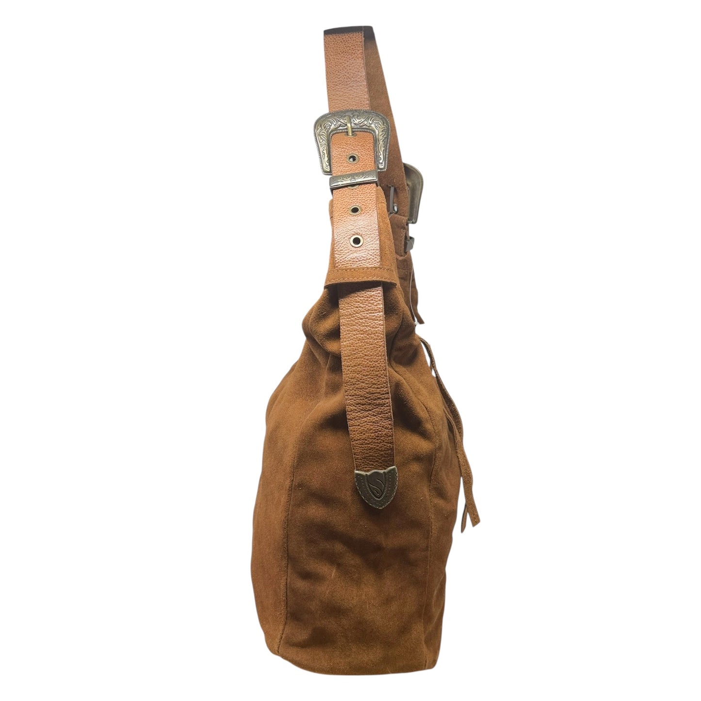 Westbound Suede Tote By Free People In True Brown, Size: Medium