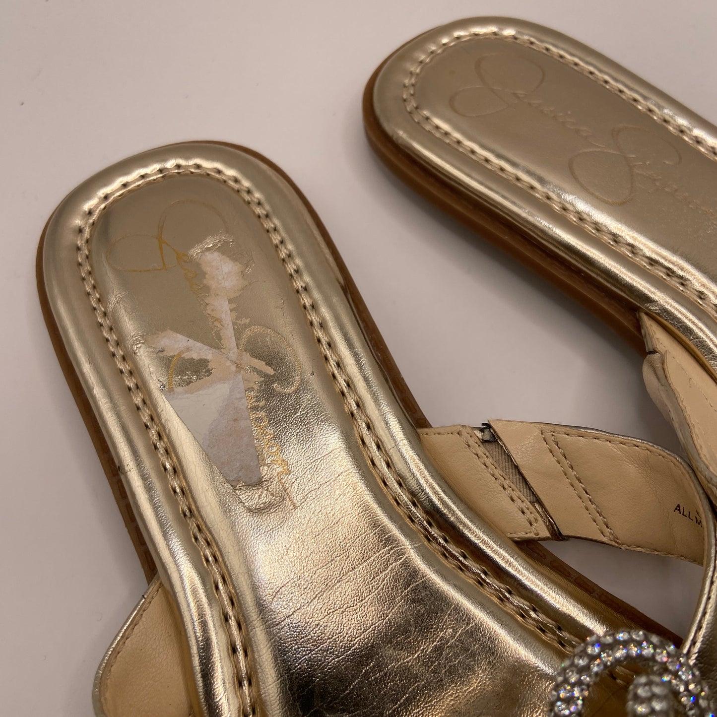 Sandals Flats By Jessica Simpson In Gold, Size: 8.5