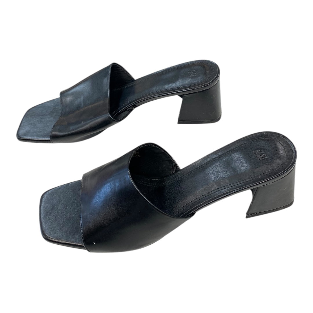 Sandals Heels Block By H&M In Black, Size:10