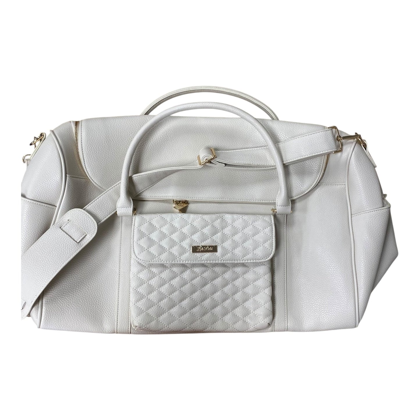Duffle And Weekender Leather By luli bebe In Ivory, Size:Large