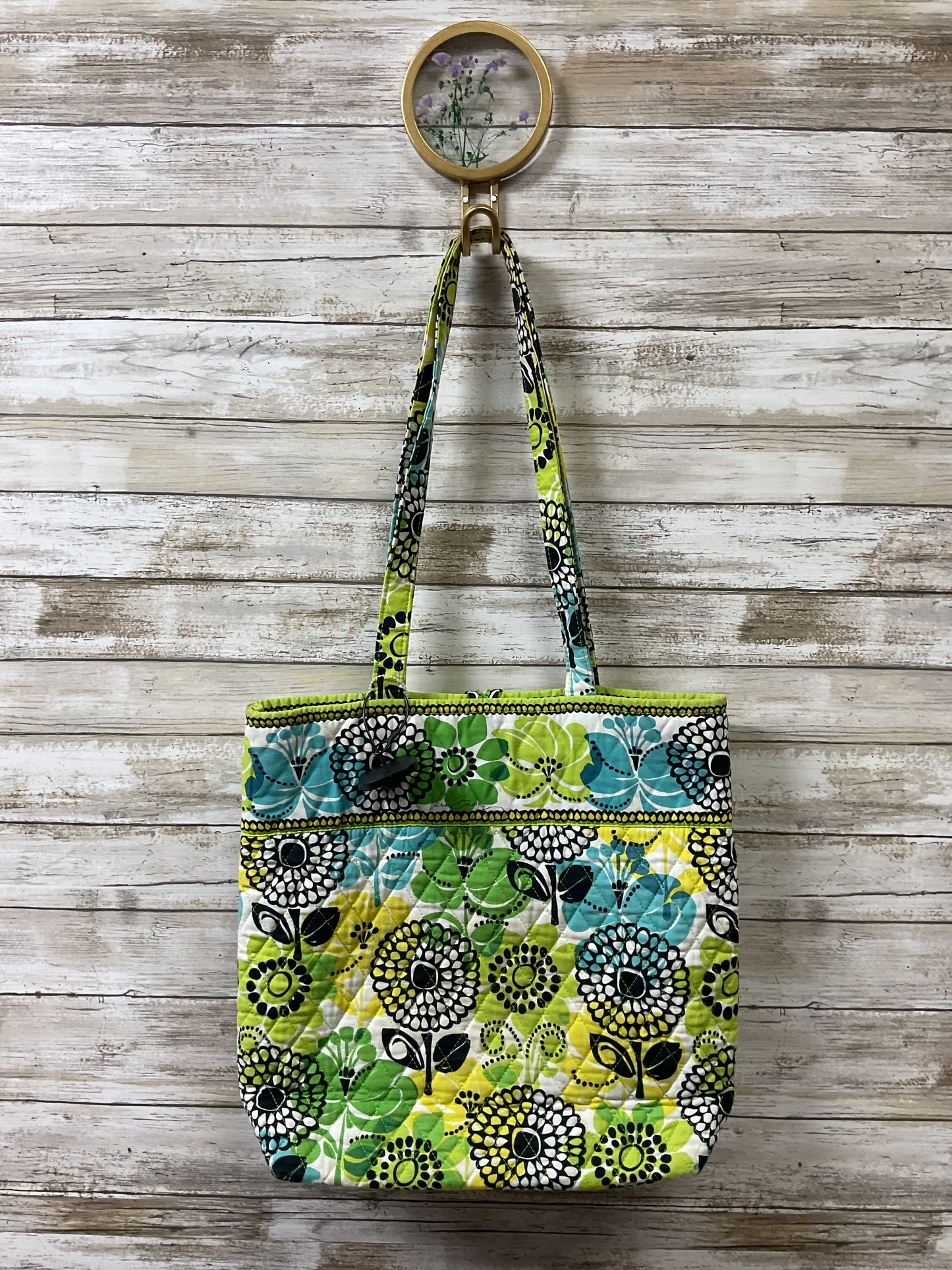 Handbag By Vera Bradley In Blue & Green, Size:Medium