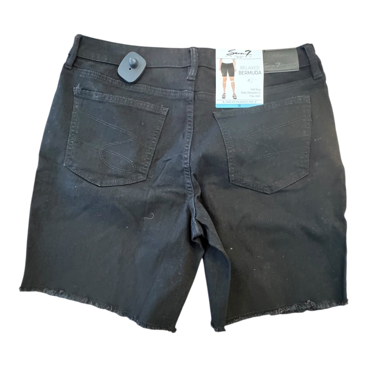 Shorts By Seven 7 In Black Denim, Size:10