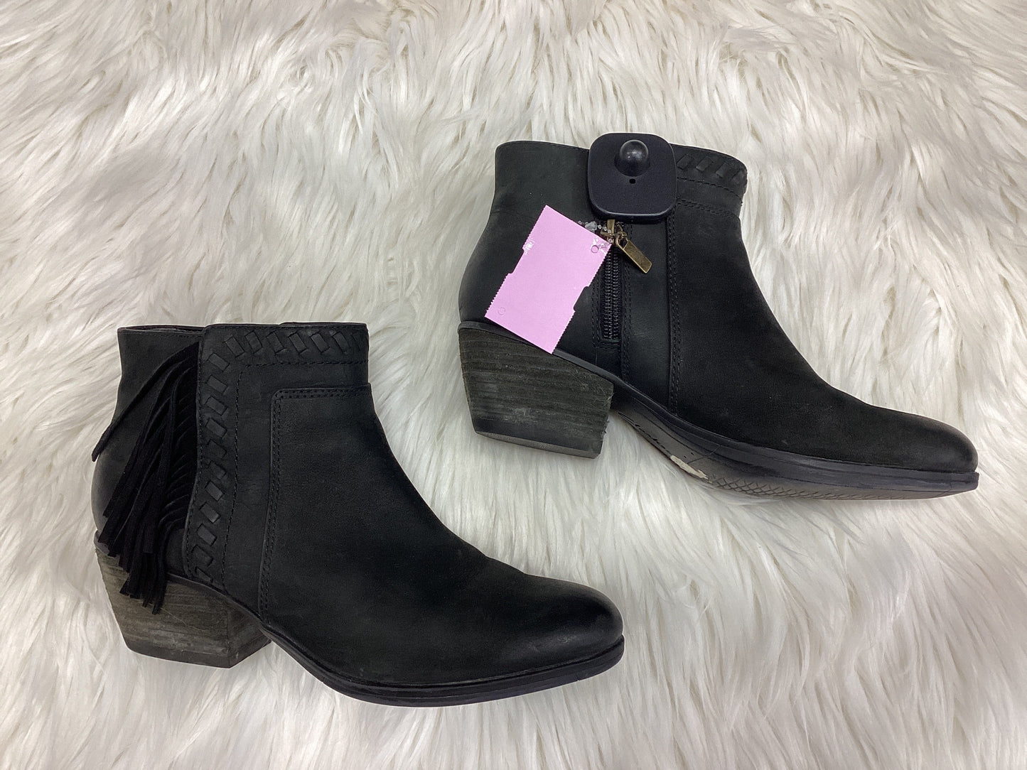 Boots Ankle Heels By Clarks In Black, Size:7