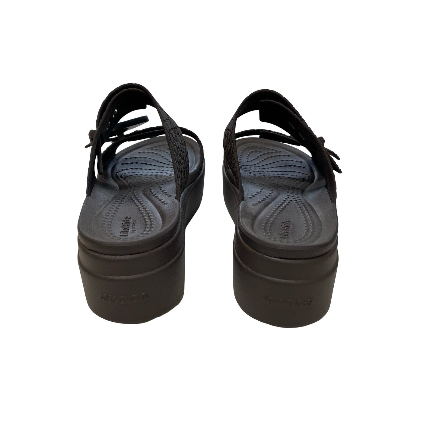 Sandals Heels Block By Crocs In Brown, Size:6